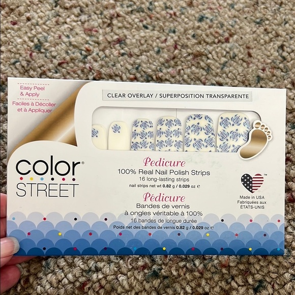 Color Street Blue and White Pedicure Nail Polish Strips - Picture 1 of 1